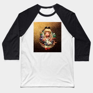 Princess Alice In Wonderland Tattoo Baseball T-Shirt